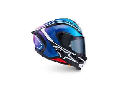 Alpinestars S-R7 Zeal Helmet - Black / Blue / Pink / Fluo White Glossy