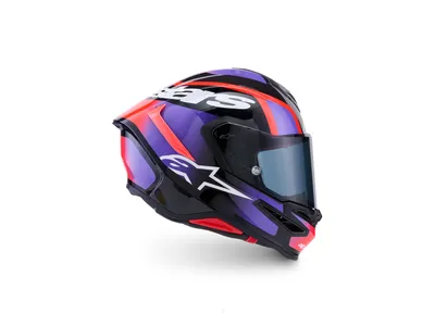 Alpinestars S-R7 Lumen Helmet - Black / Purple / Red Fluo / White Glossy