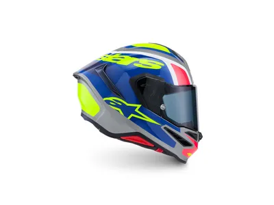 Alpinestars S-R7 Lumen Helmet - Silver / Black / Pink / Yellow Fluo Glossy
