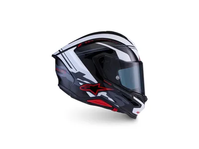 Alpinestars S-R7 A-Core Helmet - Black / White / Red Glossy