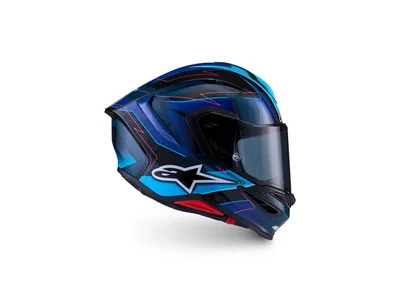 Alpinestars S-R7 Kinetis Helmet - Black / Blue / Pink Fluo / White Glossy