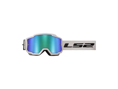 LS2 Charger Goggles - White / Hi-Vis Green Iridium Lens