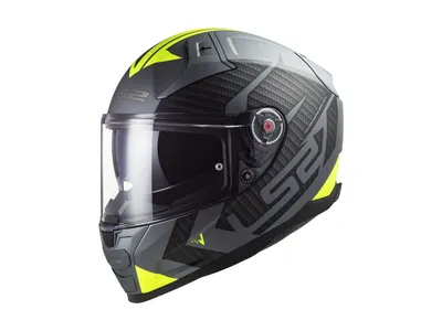 LS2 FF811 Vector II Helmet - Splitter Matt Titanium / Hi-Vis Yellow