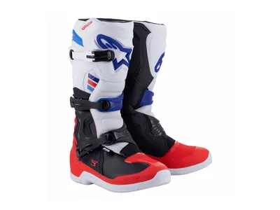 Alpinestars Tech 3 Boots - White / Bright Red / Dark Blue