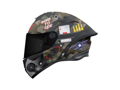 MT Targo S Patton Helmet - Matt Green / Camo