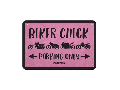 Oxford Garage Metal Sign - Biker Chick