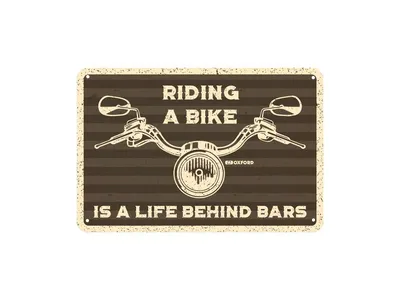 Oxford Garage Metal Sign - Riding A Bike