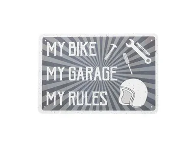 Oxford Garage Metal Sign - My Rules