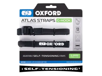 Oxford Atlas G-Hook Self-Tensioning Straps - Black