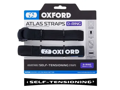 Oxford Atlas D-Ring Self-Tensioning Straps - Black