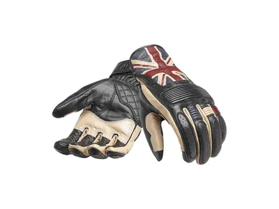 Triumph Flag Leather Gloves - Black / Red