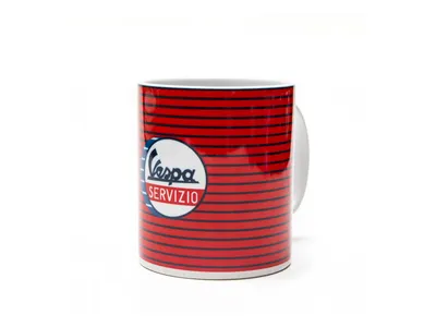 Vespa Servizo Red Stripes Mug