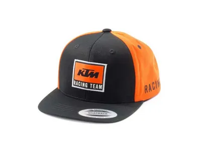 KTM Team Kids Flat Baseball Hat - Black / Orange