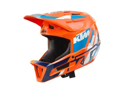 KTM Gravity eDrive Kids Mountain Bike Helmet - Orange / Blue