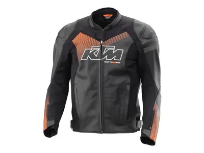 KTM Tension V2 Leather Jacket - Black / Orange