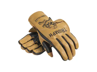 Triumph Hello Moto Gloves - Gold / Black