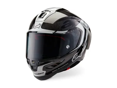 Alpinestars Supertech R10 Element Helmet - Black Carbon / Silver / Gloss Black