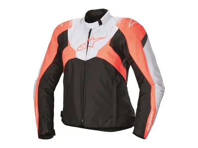 Alpinestars Stella T-Jaws V4 Waterproof Textile Jacket - Black / Ice Grey / Fluo Coral