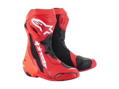 Alpinestars Supertech R Boots - Bright Red / Red Fluo