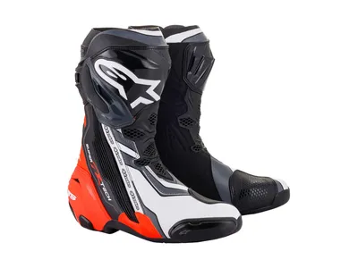 Alpinestars Supertech R Boots - Black / Red Fluo / White / Grey