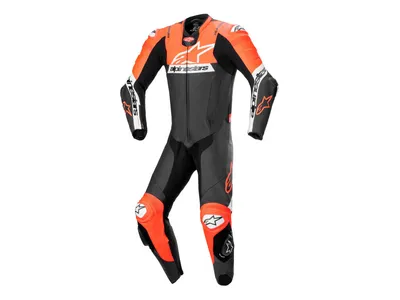 Alpinestars Missile V2 Ward Leather 1-Piece Suit - Black / Red Fluo / White
