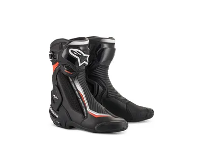 Alpinestars SMX Plus v2 Boots - Black / White / Red Fluo