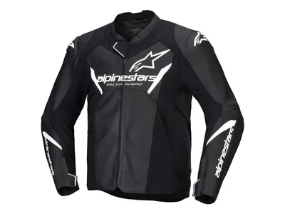 Alpinestars Faster V3 Leather Jacket - Black / White