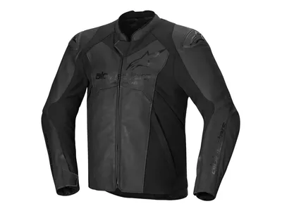 Alpinestars Faster V3 Leather Jacket - Black / Black