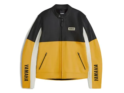Yamaha Sport Heritage Leather Jacket - Black / Yellow