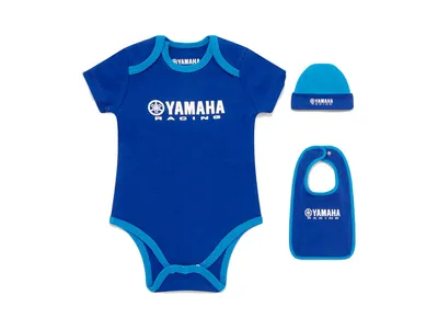 Yamaha Paddock Blue Baby Gift Pack - Playsuit, Bib & Beanie