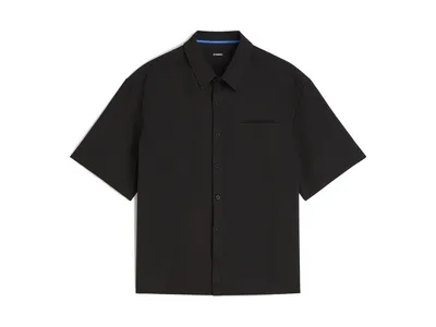 Yamaha Paddock Blue Urban Woven Polo Shirt - Black