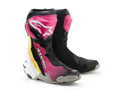 Alpinestars Supertech R Boots - Black / Magenta / White / Yellow