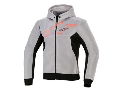 Alpinestars Chrome Superairflow Textile Hoodie - Black / Mid Grey / Red Fluo