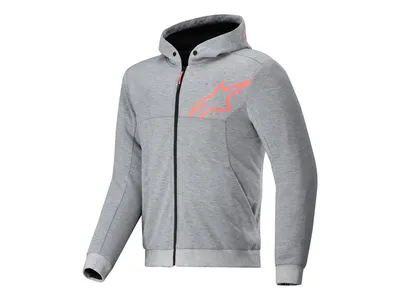 Alpinestars Chrome V2 Sport Textile Hoodie - Grey Heather / Red Fluo