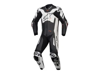 Alpinestars GP Plus V4 Sprint 1-Piece Leather Suit - Black / White / Red Fluo