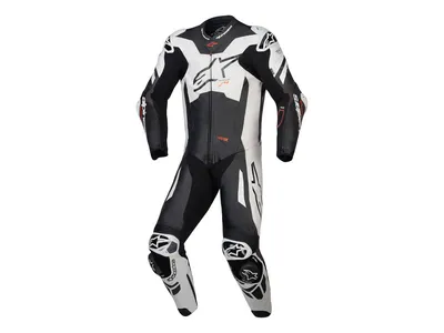 Alpinestars GP Plus V4 Sprint Leather 1-Piece Suit - Black / White / Red Fluo