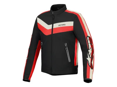 Alpinestars T-Dyno Water Resistant Textile Jacket - Black / Bright Red / Ecru