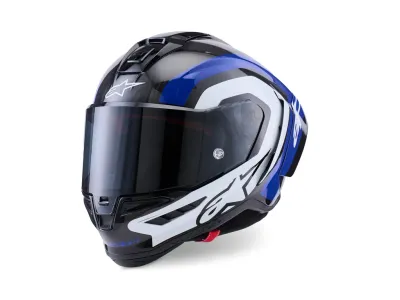 Alpinestars Supertech R10 Arius Helmet - Black / White / Blue Glossy