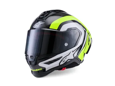 Alpinestars Supertech R10 Arius Helmet - Black / Silver / Yellow Fluo Glossy