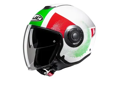 HJC i40N Helmet - Pyle Green / White / Red