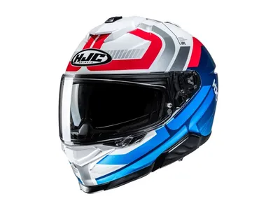 HJC i71 Helmet - Viz White / Red / Blue