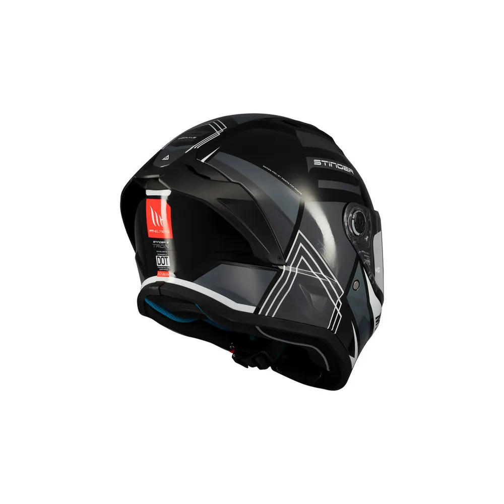 MT Stinger 2 Tron Full Face Motorcycle Helmet - Gloss Black | Fowlers ...