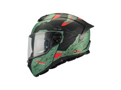 MT Atom 2 SV Highlands Helmet - Matt Green / Red