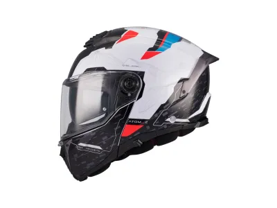 MT Atom 2 SV Highlands Helmet - Gloss White / Red / Blue