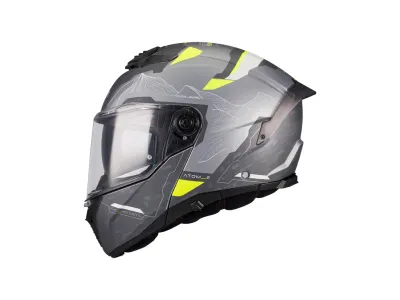 MT Atom 2 SV Highlands Helmet - Matt Grey / Fluo Yellow