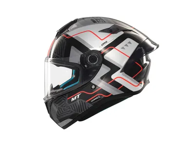 MT Targo S Brik Helmet - Gloss Black / White