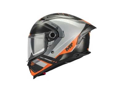 MT Braker SV Inception Helmet - Gloss Black / Grey / Orange