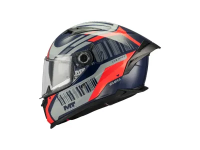 MT Braker SV Cockpit Helmet - Gloss Navy / Grey / Red