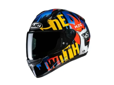 HJC C10 Helmet - Fop Blue / White / Fluo