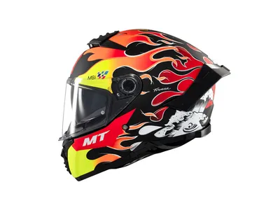 MT Thunder 4 SV Yamanaka Helmet - Matt Fluo Yellow / Red